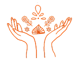 hand flowers orange 1