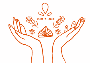 hand flowers orange 768x624 1